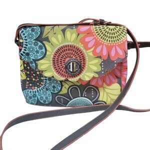 Vera Bradley Flower Shower Crossbody Purse Bag Turn Lock Vinyl Summer 2014